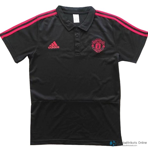 Manchester United Polo 2017-18 Schwarz Marine Rote Fussballtrikots Günstig